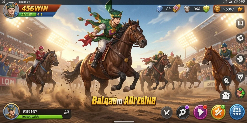 Gameplay 456WIN yang penuh aksi dan kecepatan balapan.