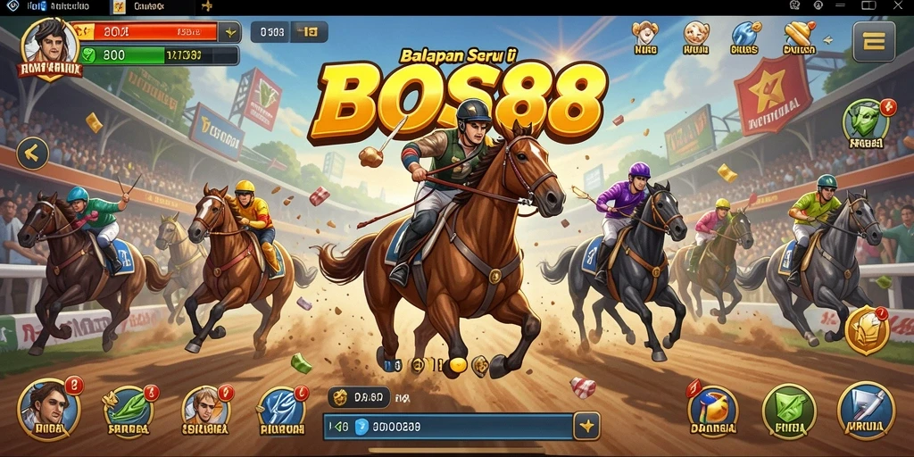 Tangkapan layar gameplay <strong>BOS88</strong> menunjukkan balapan seru dengan grafis menawan.