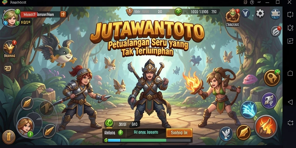 Screenshot gameplay JUTAWANTOTO menunjukkan aksi petualangan yang menegangkan.