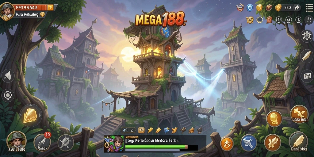 Tampilan gameplay seru dalam menara pertahanan MEGA188.