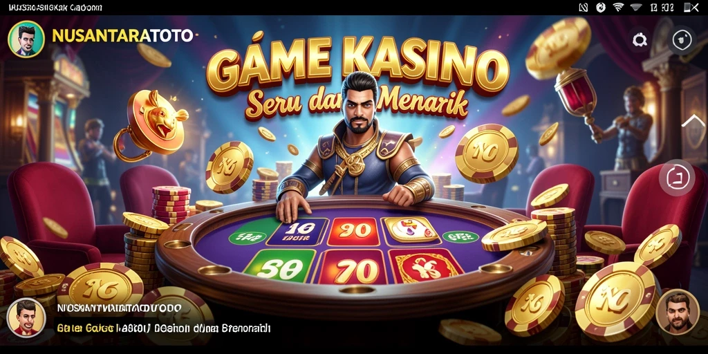 Tampilan gameplay menarik dari NUSANTARATOTO dengan berbagai pilihan permainan kasino.