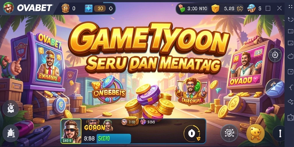 Screenshot menampilkan gameplay seru dalam mengelola bisnis di OVABET.