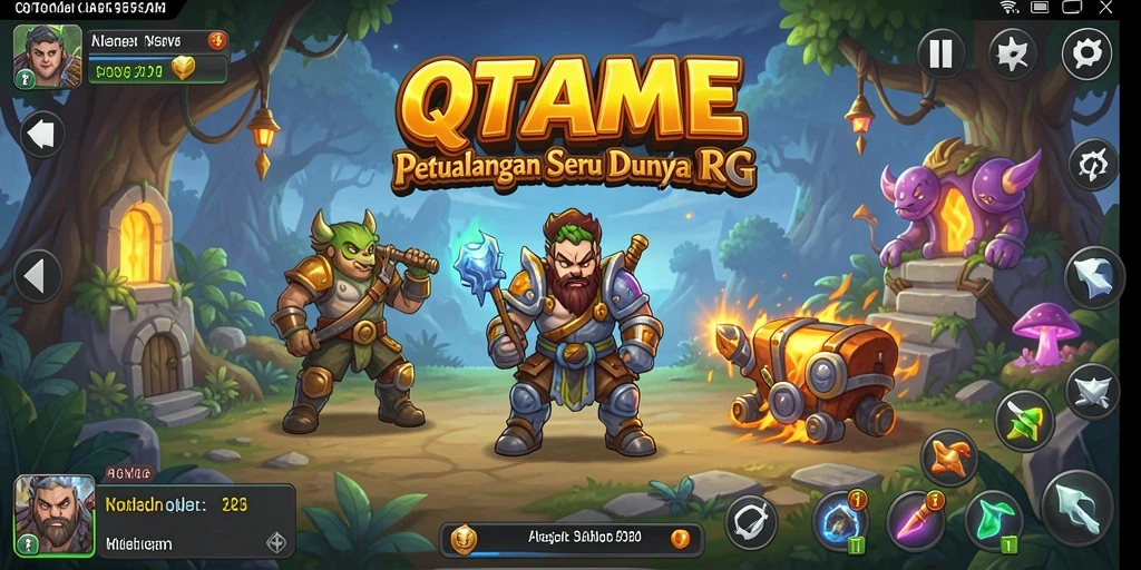 Gameplay seru QTGAME dengan petualangan RPG yang menarik.