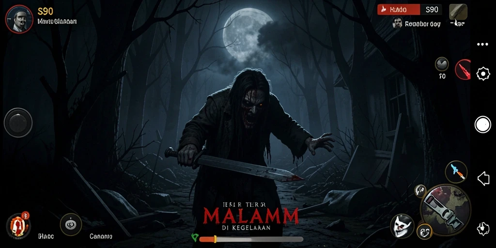 Screenshot gameplay menakutkan dari S80 dengan suasana Horror.