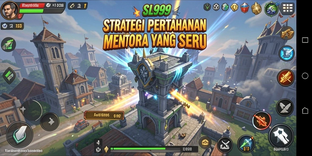 Gameplay SL999 menampilkan aksi menara pertahanan yang intens dan strategis.