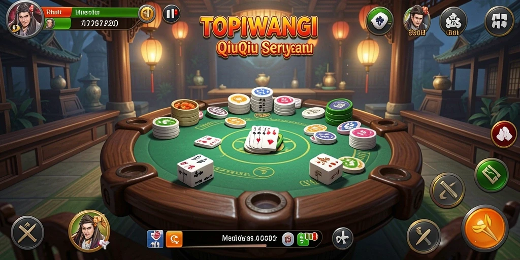 Tampilan gameplay QiuQiu yang seru dan menarik di TOPIWANGI.