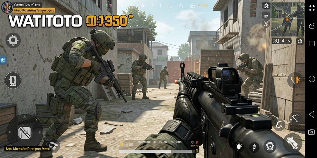 Gameplay WATITOTO yang intens dengan pertempuran FPS yang mendebarkan.